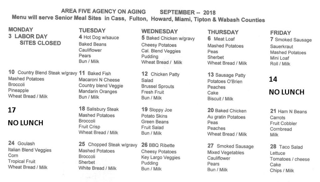 September menu